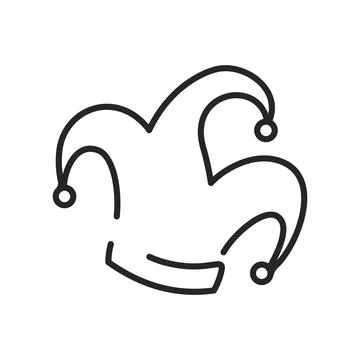 Jester Or Joker Hat Vector Outline Stock Illustration
