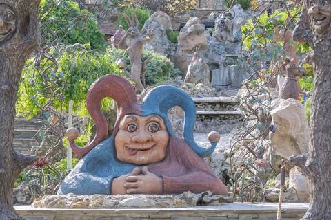Jester in the park close - up as background 库存照片