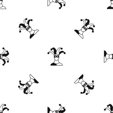 Jester pattern seamless black Stock Illustration