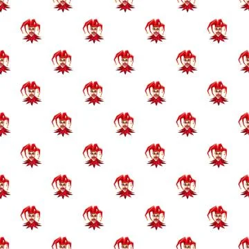 Jester in red hat pattern Stock Illustration