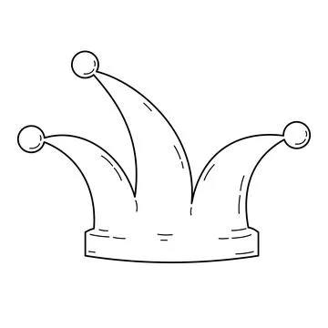 Jester s cap icon in line style isolated on white background. Stock Illustration