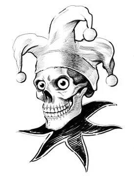 Jester skull Illustrazione stock