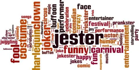 Jester word cloud Stock Illustration