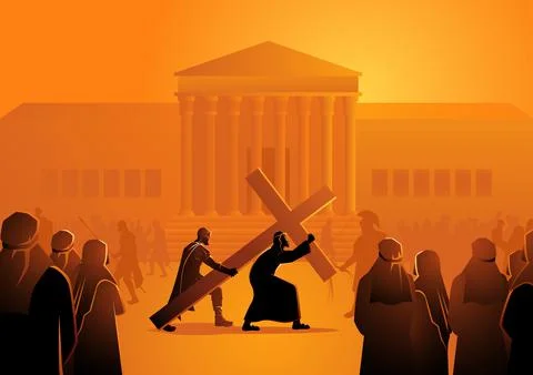 Jesus Accepts His Cross Stock Illustration