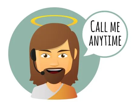 Jesus avatar with a comic balloon Stock Illustration