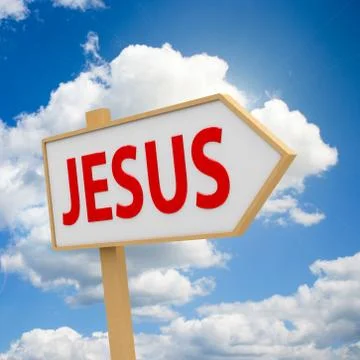 Jesus banner on sky Stock Illustration