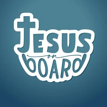 Jesus On Board creative sticker design Stock Illustration