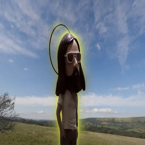 Jesus Bobblehead Nice Walk Aura Stock Footage 69329949