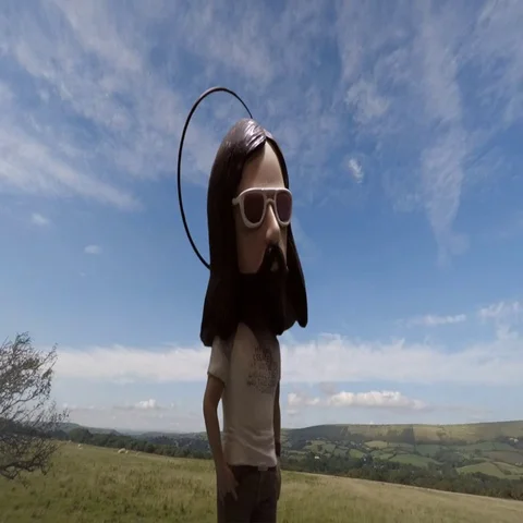 Jesus Bobblehead Nice Walk Stock Footage 69329933