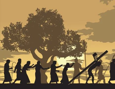 Jesus Carries the Cross Stock Illustration