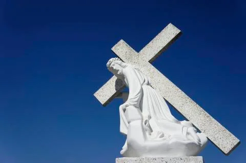 Jesus carrying a cross Stock Illustration