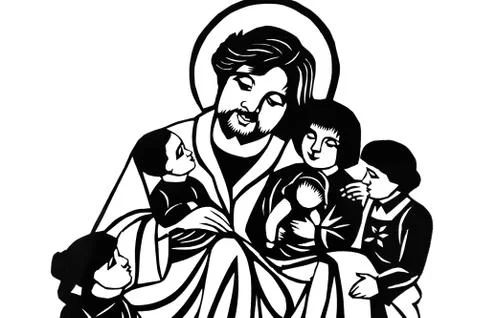 Jesus with children Stock Photos