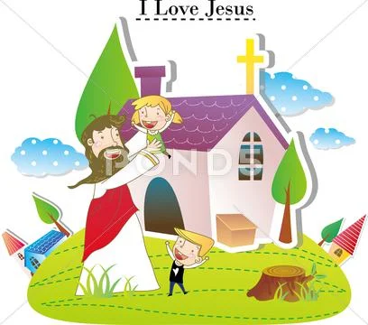 Jesus Christ and the Children Stock Illustration