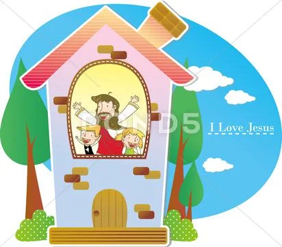 Jesus Christ and the Children Stock Illustration