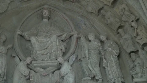 Jesus Christ and disciples ancient sculptures Stock Footage 79923883