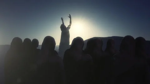 Jesus Christ and Disciples Praying Stock Footage 143193828