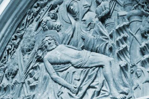 Jesus christ basrelief Stock Photos