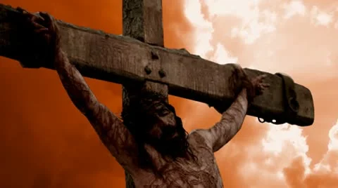 Jesus Christ church crucified crucify Religion cross crown crucifix lord savior Stock Footage