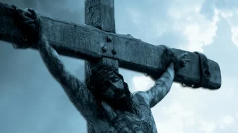 Jesus Christ church crucified crucify Religion cross crown crucifix lord savior Stock Footage
