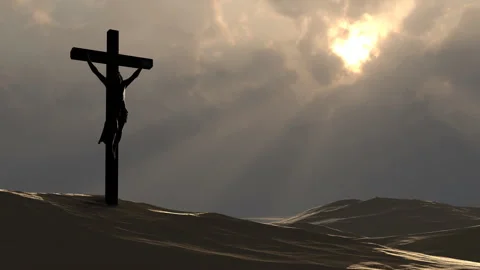Jesus Christ on the cross Stock Footage 124313271