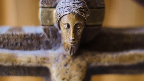 Jesus Christ On The Cross Macro Video stock 85067501