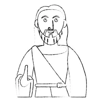Jesus christ devotion sacrifice sketch Stock Illustration