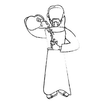 Jesus christ miracle devotion sacrifice Stock Illustration