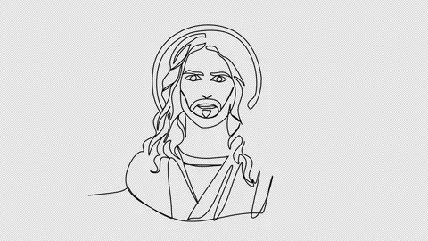 Cartoon Jesus drawing Stock Vector | Adobe Stock