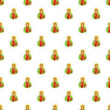 Jesus Christ pattern, cartoon style イラスト素材