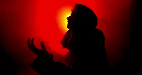 Jesus Christ Praying, Temptation, Easter, Christianity, Bible Visual Stock Footage 311014707