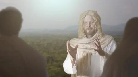 Jesus Christ preaching to his samples Stock Footage 248834860