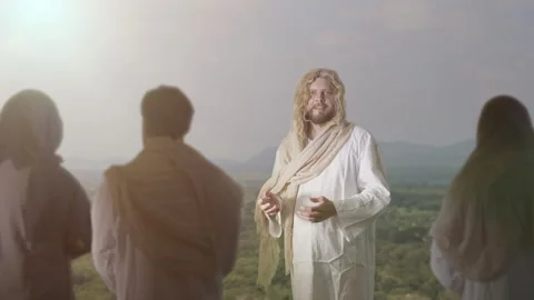 Jesus Christ preaching to his samples Stock Footage 248836557