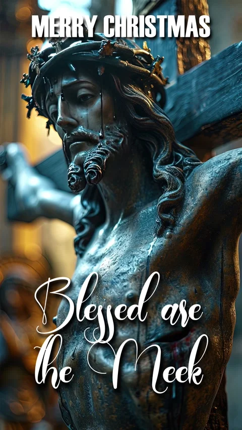 Jesus Christ Quote In Typography Text Animation Blessed are the Meek Stock Footage 293566239
