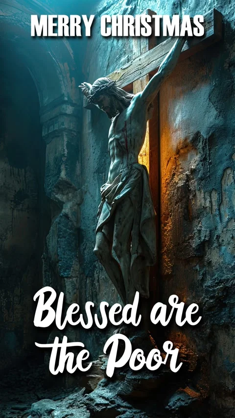 Jesus Christ Saying In Animated Text Typography Blessed are the Poor Stock Footage 293565567
