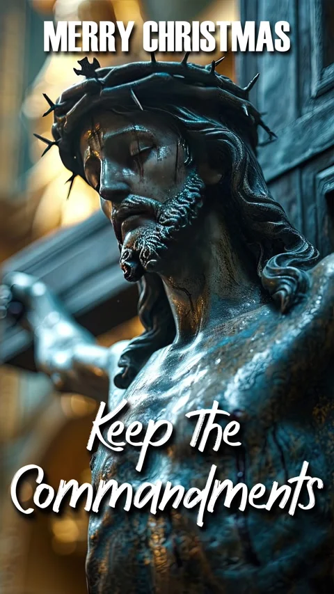 Jesus Christ Saying In Animated Text Typography  Keep The Commandments Stock Footage 293566615