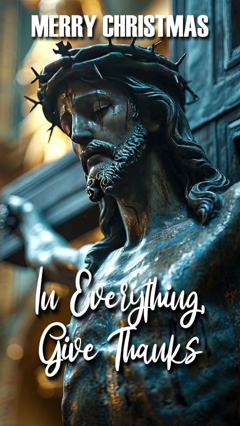 Jesus Christ Saying In Animated Text Typography In Everything, Give Thanks Vidéo 293566887