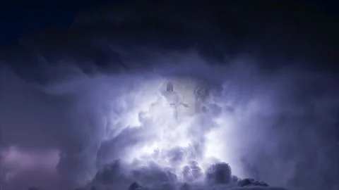 Jesus Christ Second Coming in Dramatic Clouds of Heaven 動画素材 163989137