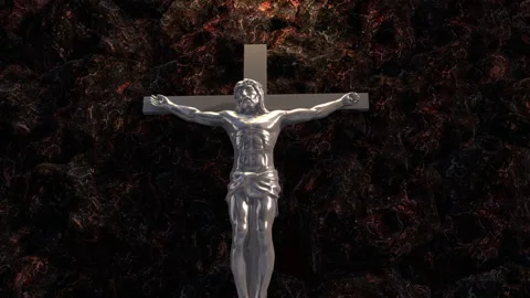 Jesus Christ Statue Cave Wall Background Vídeos de archivo 243732388