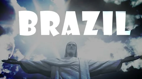 A Jesus Christ statue standing in front of cloudy timelapse sky Stock Footage 155233057
