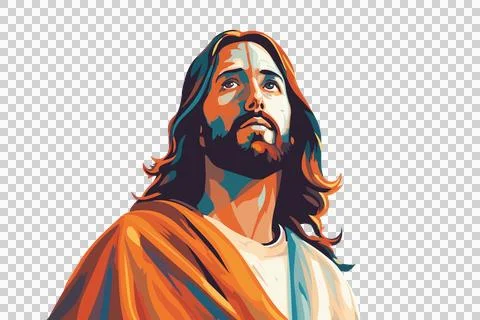 Jesus Christ vector art style cartoon illustration Stock Illustration