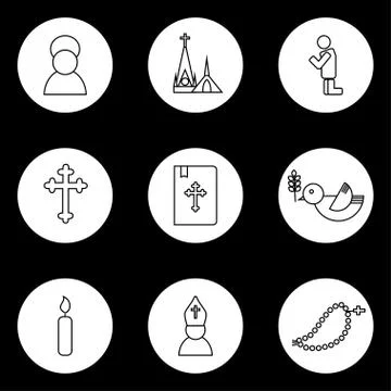 Jesus Christ,Vector icons set Stock Illustration