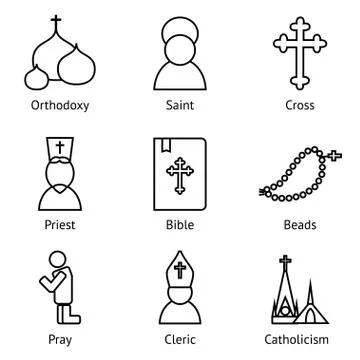 Jesus Christ,Vector icons set Stock Illustration