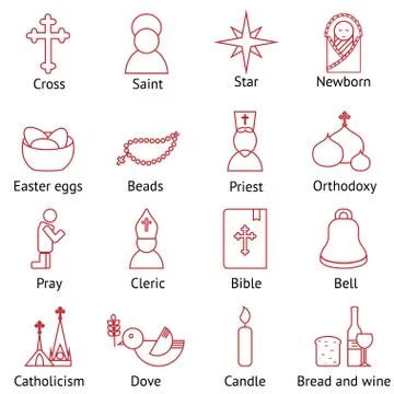 Jesus Christ,Vector icons set Stock Illustration