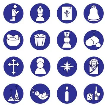 Jesus Christ,Vector icons set Stock Illustration