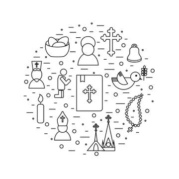 Jesus Christ,Vector icons set Stock Illustration