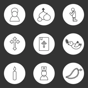 Jesus Christ,Vector icons set Stock Illustration