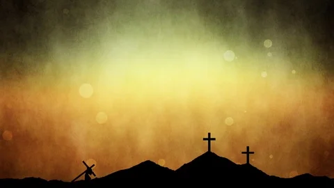 Jesus Climbing Golgotha. Easter Motion Background Stock Footage 73185980