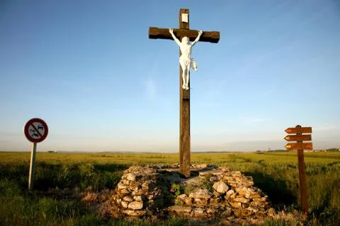 Jesus in the country side Stock Photos