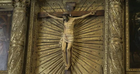 Jesus on the cross, close-up 4K Stock Footage 249735629