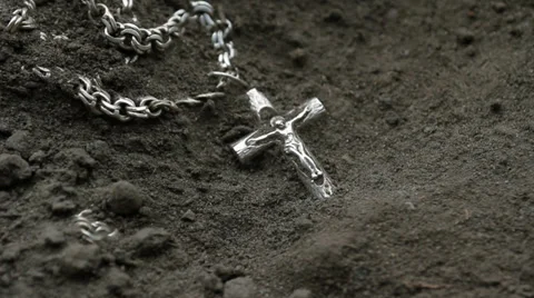 Jesus Cross In Ground HD Stock Footage 30389120